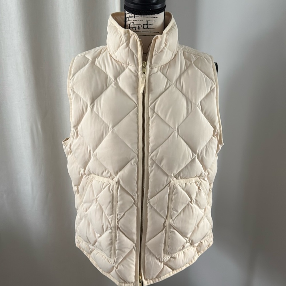 J Crew Cream Puffer Vest